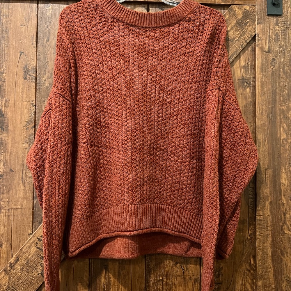 Women burnt orange sweater